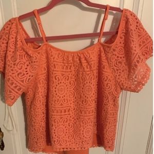 Lacy Coral Summer Blouse